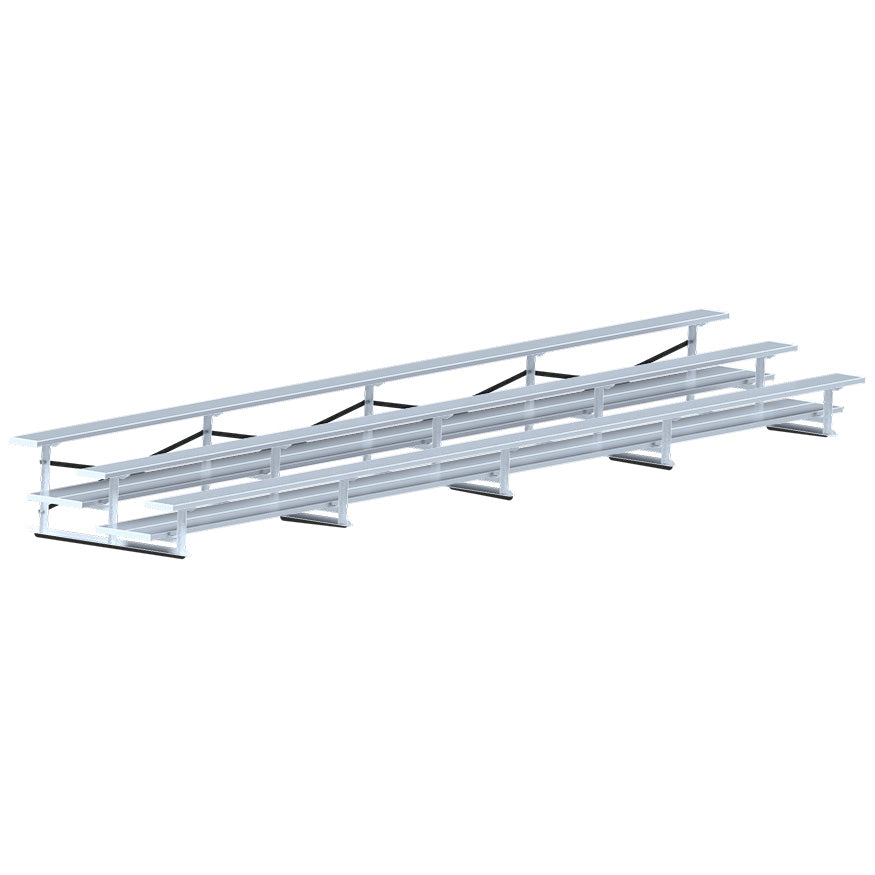 JayPro Sports Bleacher - 27 ft. (3 Row - Double Foot Plank) - All Aluminum