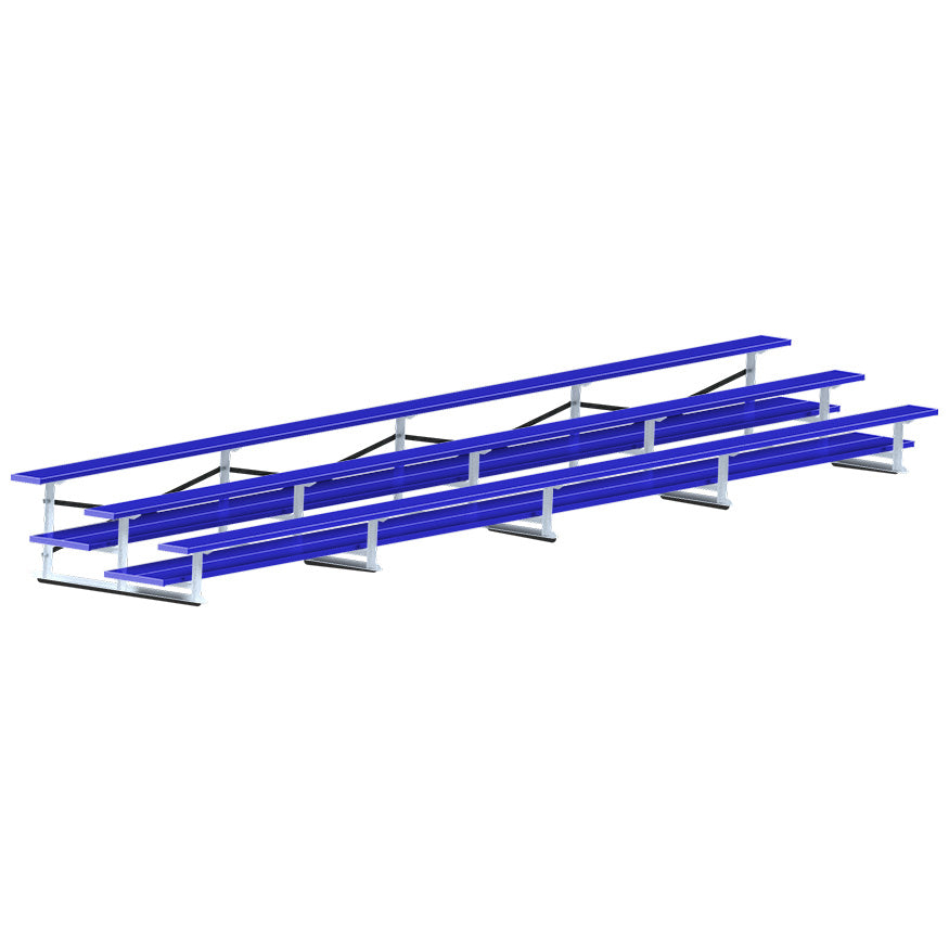 JayPro Sports Bleacher - 27 ft. (3 Row - Double Foot Plank) - All Aluminum  (Powder Coated)