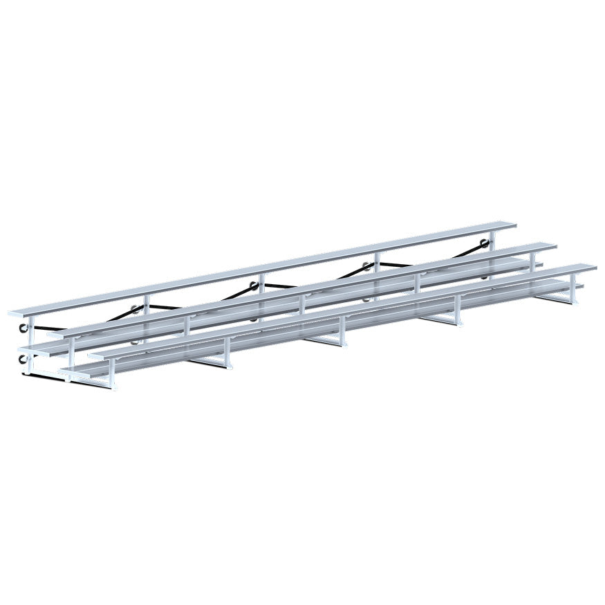 JayPro Sports Bleacher - 27 ft. (3 Row - Double Foot Plank) - Tip & Roll