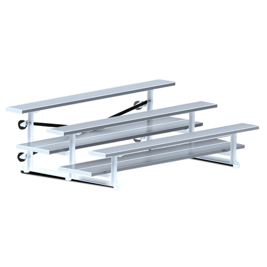 JayPro Sports Bleacher - 7-1/2 ft. (3 Row - Double Foot Plank) - Tip & Roll