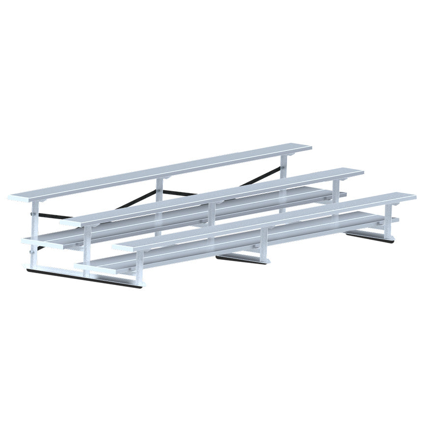 JayPro Sports Bleacher - 15 ft. (3 Row - Double Foot Plank) - All Aluminum