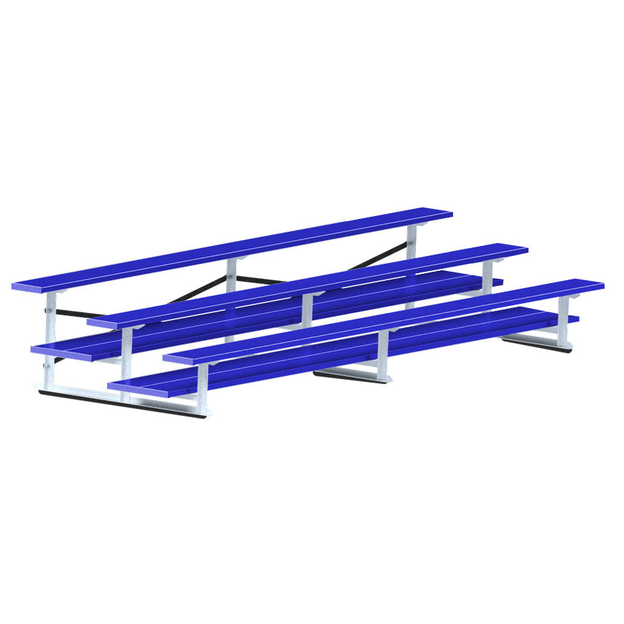 JayPro Sports Bleacher - 15 ft. (3 Row - Double Foot Plank) - All Aluminum  (Powder Coated)