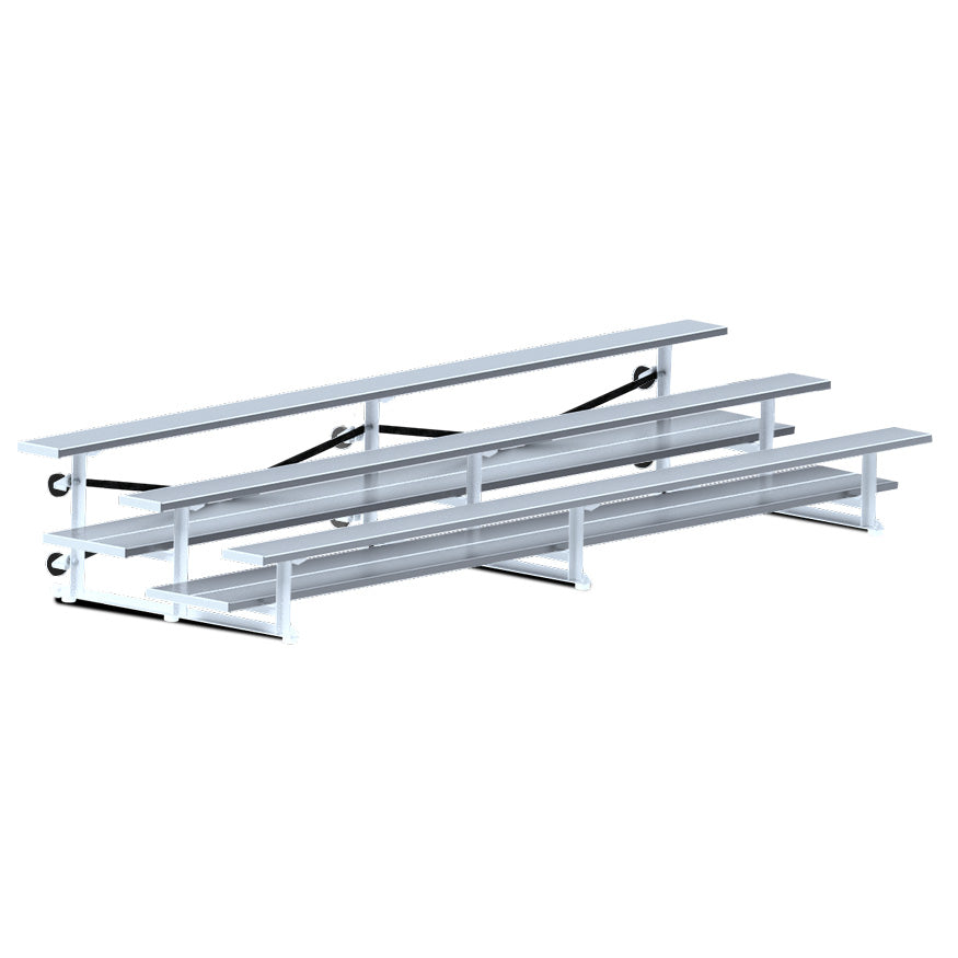 JayPro Sports Bleacher - 15 ft. (3 Row - Double Foot Plank) - Tip & Roll