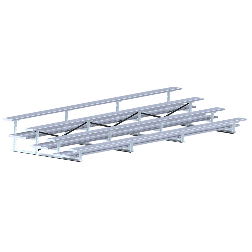 JayPro Sports Bleacher - 21 ft. (4 Row - Double Foot Plank) - All Aluminum