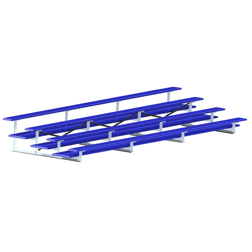 JayPro Sports Bleacher - 21 ft. (4 Row - Double Foot Plank) - All Aluminum  (Powder Coated)