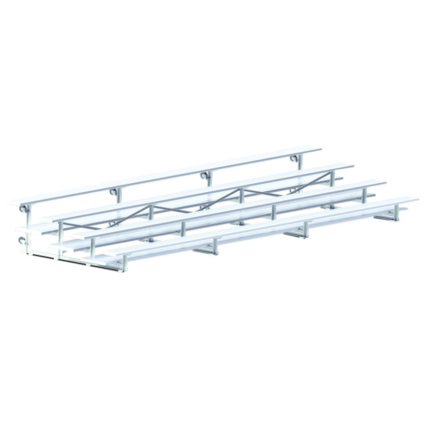 JayPro Sports Bleacher - 21 ft. (4 Row - Double Foot Plank) - Tip & Roll
