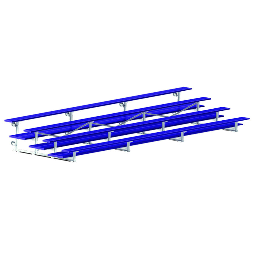 JayPro Sports Bleacher - 21 ft. (4 Row - Double Foot Plank) - Tip & Roll  (Powder Coated)