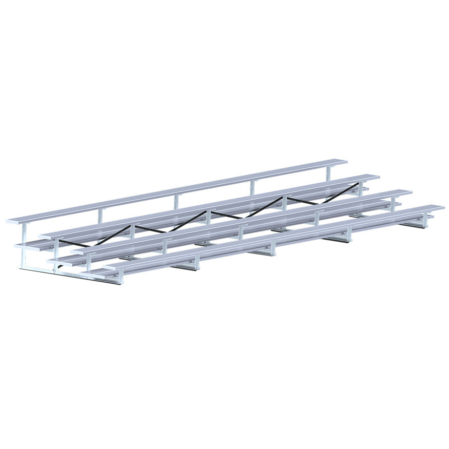 JayPro Sports Bleacher - 27 ft. (4 Row - Double Foot Plank) - All Aluminum