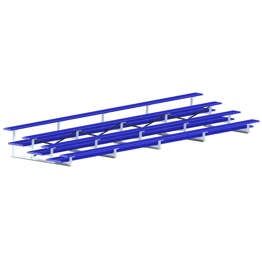 JayPro Sports Bleacher - 27 ft. (4 Row - Double Foot Plank) - All Aluminum  (Powder Coated)