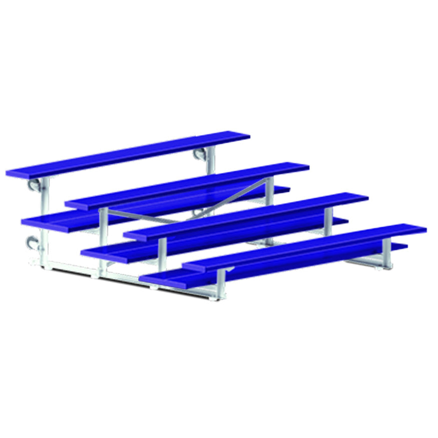 JayPro Sports Bleacher - 7-1/2 ft. (4 Row - Double Foot Plank) - Tip & Roll  (Powder Coated)