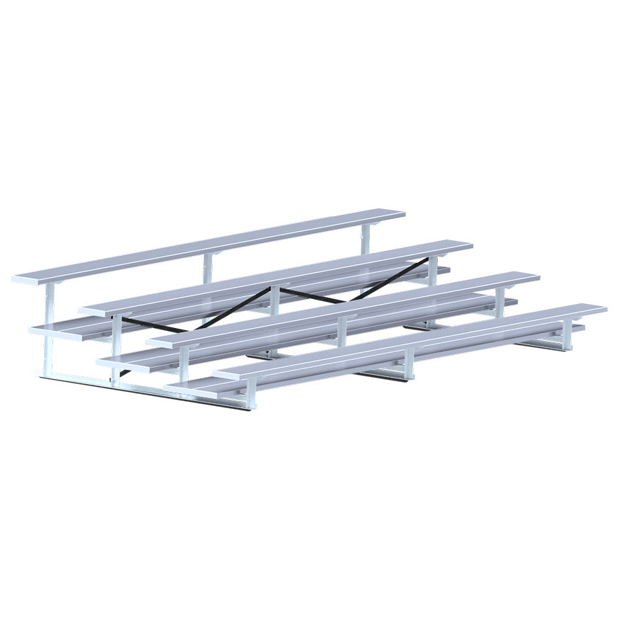 JayPro Sports Bleacher - 15 ft. (4 Row - Double Foot Plank) - All Aluminum