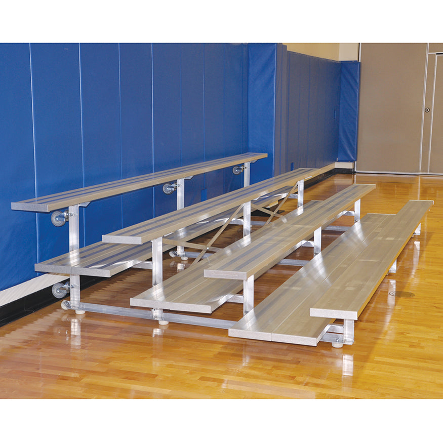 JayPro Sports Bleacher - 15 ft. (4 Row - Double Foot Plank) -Tip & Roll