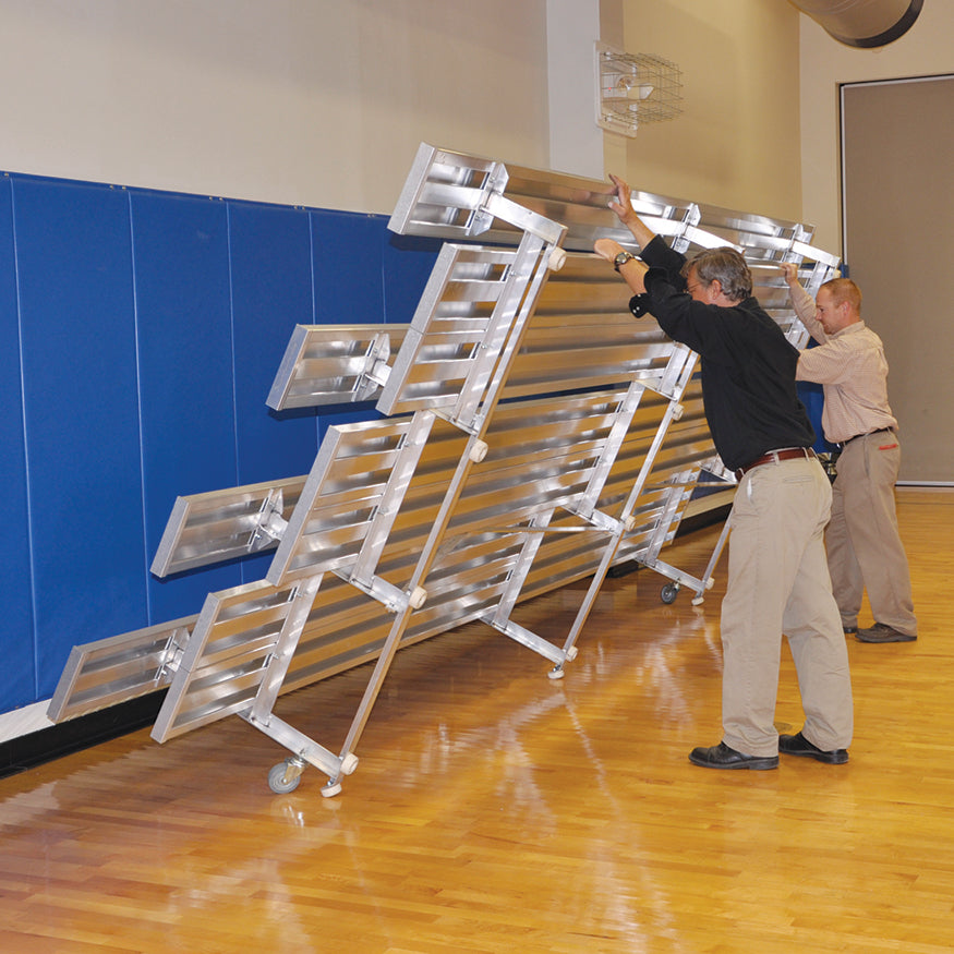 JayPro Sports Bleacher - 15 ft. (4 Row - Double Foot Plank) -Tip & Roll