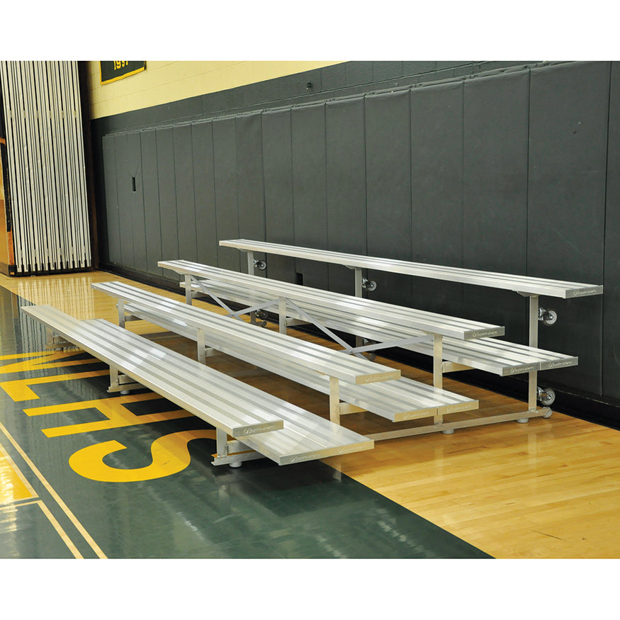 JayPro Sports Bleacher - 15 ft. (4 Row - Double Foot Plank) -Tip & Roll