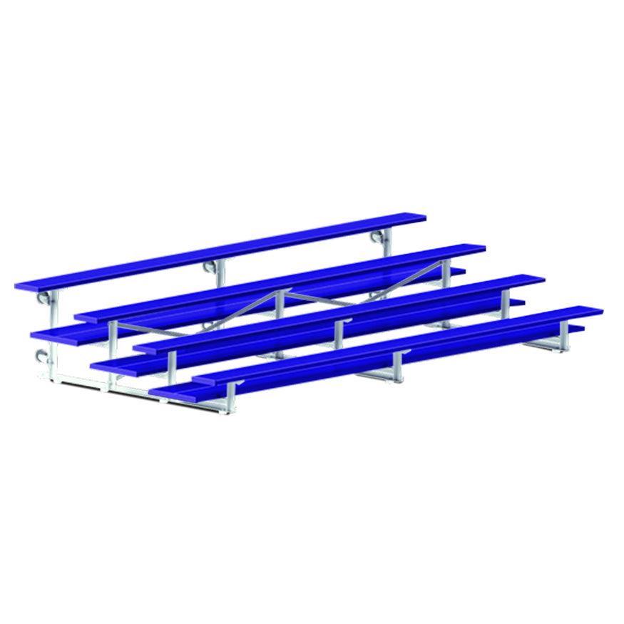 JayPro Sports Bleacher - 15 ft. (4 Row - Double Foot Plank) - Tip & Roll  (Powder Coated)