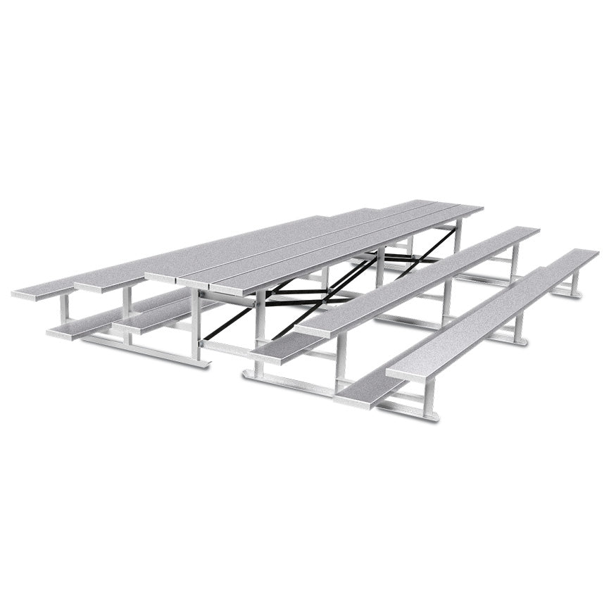 JayPro Sports Bleacher - 15 ft. (3 Row - Single Foot Plank) - Back-To-Back