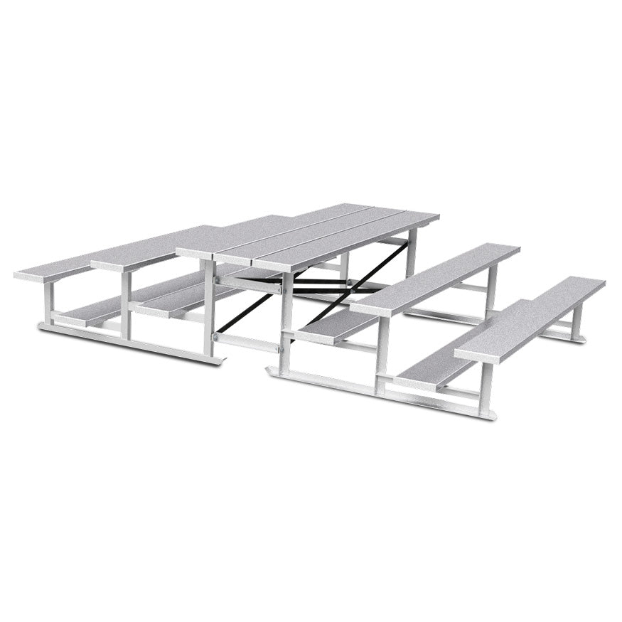 JayPro Sports Bleacher - 7-1/2 ft. (3 Row - Single Foot Plank) - Back-To-Back