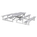 JayPro Sports Bleacher - 7-1/2 ft. (3 Row - Single Foot Plank) - Back-To-Back