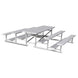 JayPro Sports Bleacher - 7-1/2 ft. (3 Row - Single Foot Plank) - Back-To-Back