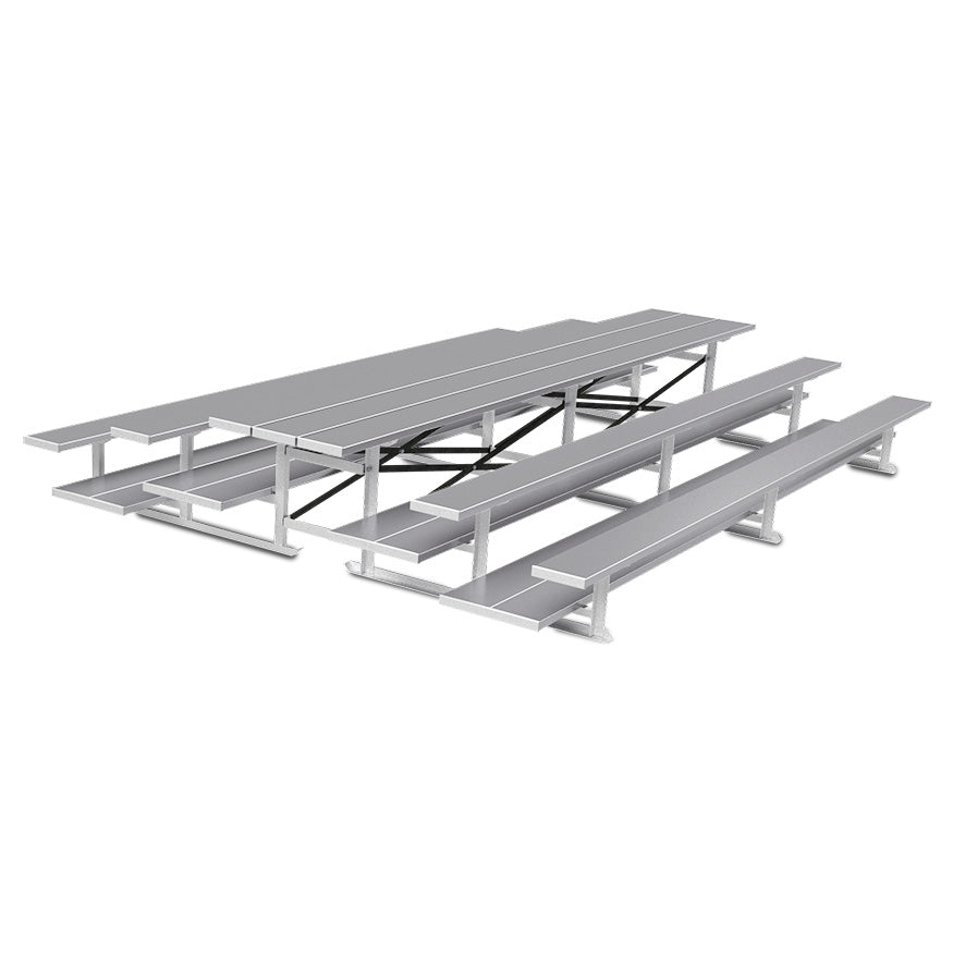 JayPro Sports Bleacher - 15 ft. (3 Row - Double Foot Plank) - Back-To-Back