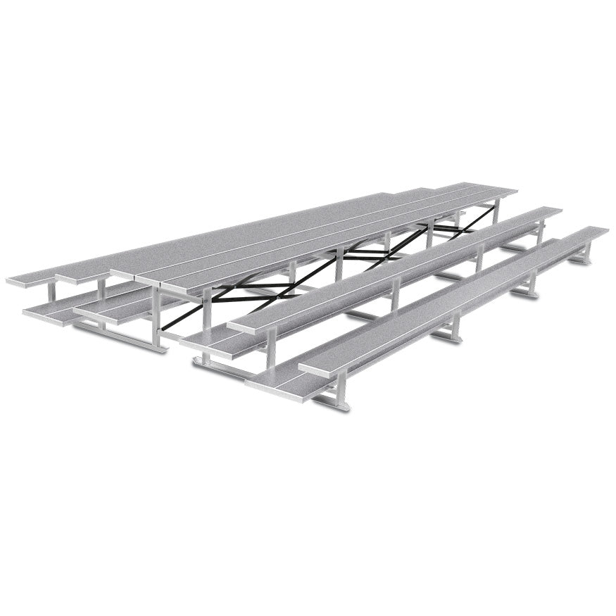 JayPro Sports Bleacher - 21 ft. (3 Row - Double Foot Plank) - Back-To-Back