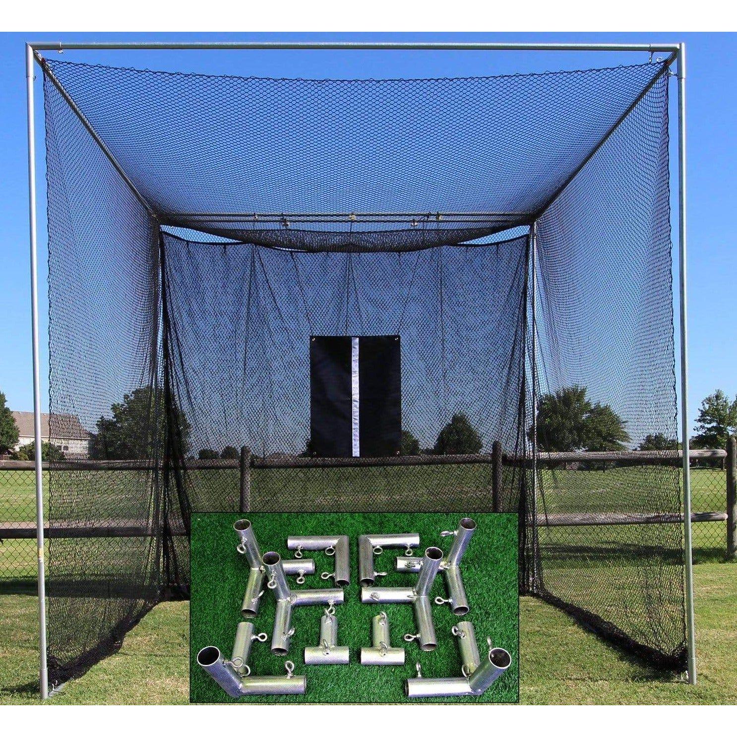 Cimarron Sports 10x10x10 Masters Golf Net w/ Frame Corner Kit CM-MAS10GNTC