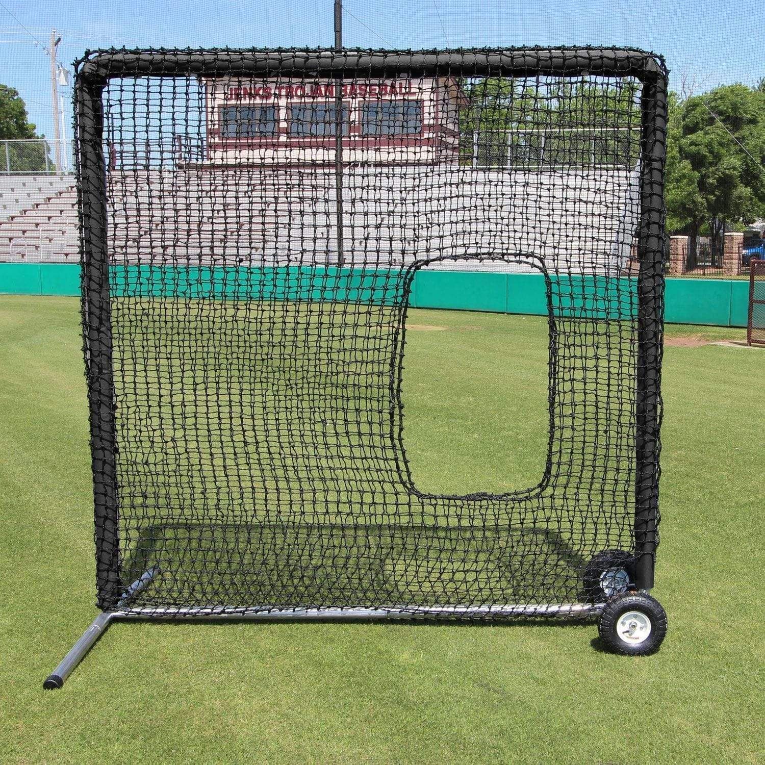 Cimarron Sports 7' x 7' #84 Softball Pitching Screen w/ Wheels & Padding CMH-7x784PSBNFWP