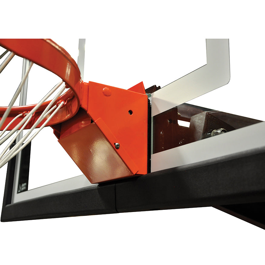 JayPro Sports Basketball System - Titan  Adjustable Series (6 in.x 6 in. Pole with 4 ft. Offset) - 72 in. Acrylic Backboard, Breakaway Playground Goal, and Edge/Protector Padding