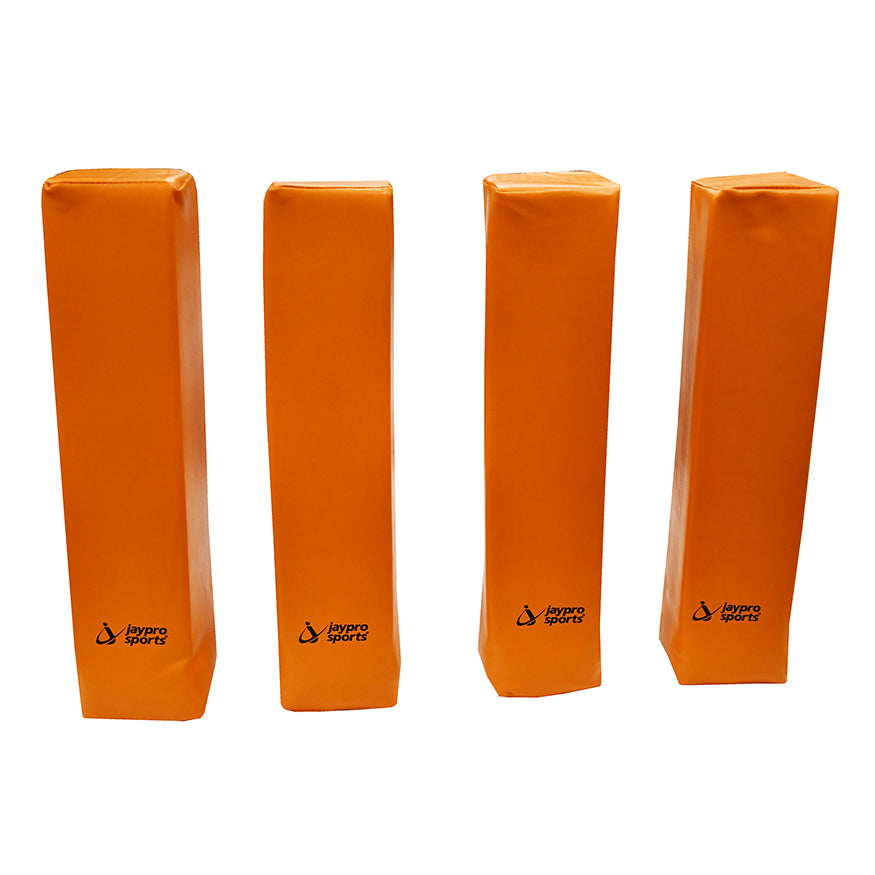 JayPro Sports Football Field Markers - Free Standing Pylons (18 in.H x 4 in.W x 4 in.D) (Set of 4) (Orange)