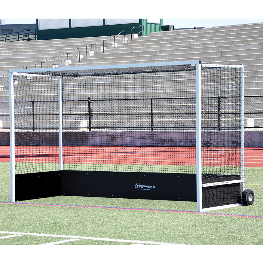 JayPro Sports Field Hockey Goal Package (2 in. x 2 in. Square Aluminum with Bottom Boards) - Official  (7 ft.H x 12 ft.W x 4 ft.D) - NFHS, NCAA, FIH Compliant