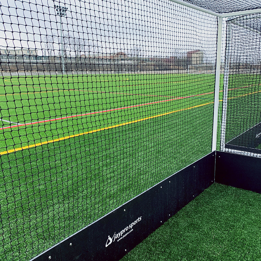 JayPro Sports Field Hockey Goal (2 in. x 2 in. Square Aluminum with Bottom Boards) - Official  (7 ft.H x 12 ft.W x 4 ft.D) - NFHS, NCAA, FIH Compliant