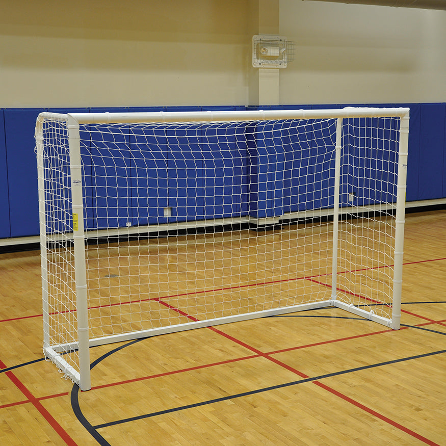JayPro Sports Futsal Goal Replacement Net - Official Size  (6 ft. 7 in.H x 9 ft. 10 in.W x 3 ft.3 in.D - 4 in. Sq.) (2m x 3m) (White)