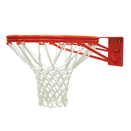 JayPro Sports Basketball System - Straight Post (4-1/2 in. Pole with 4 ft. Offset) - 60 in. Steel Backboard - Double Rim