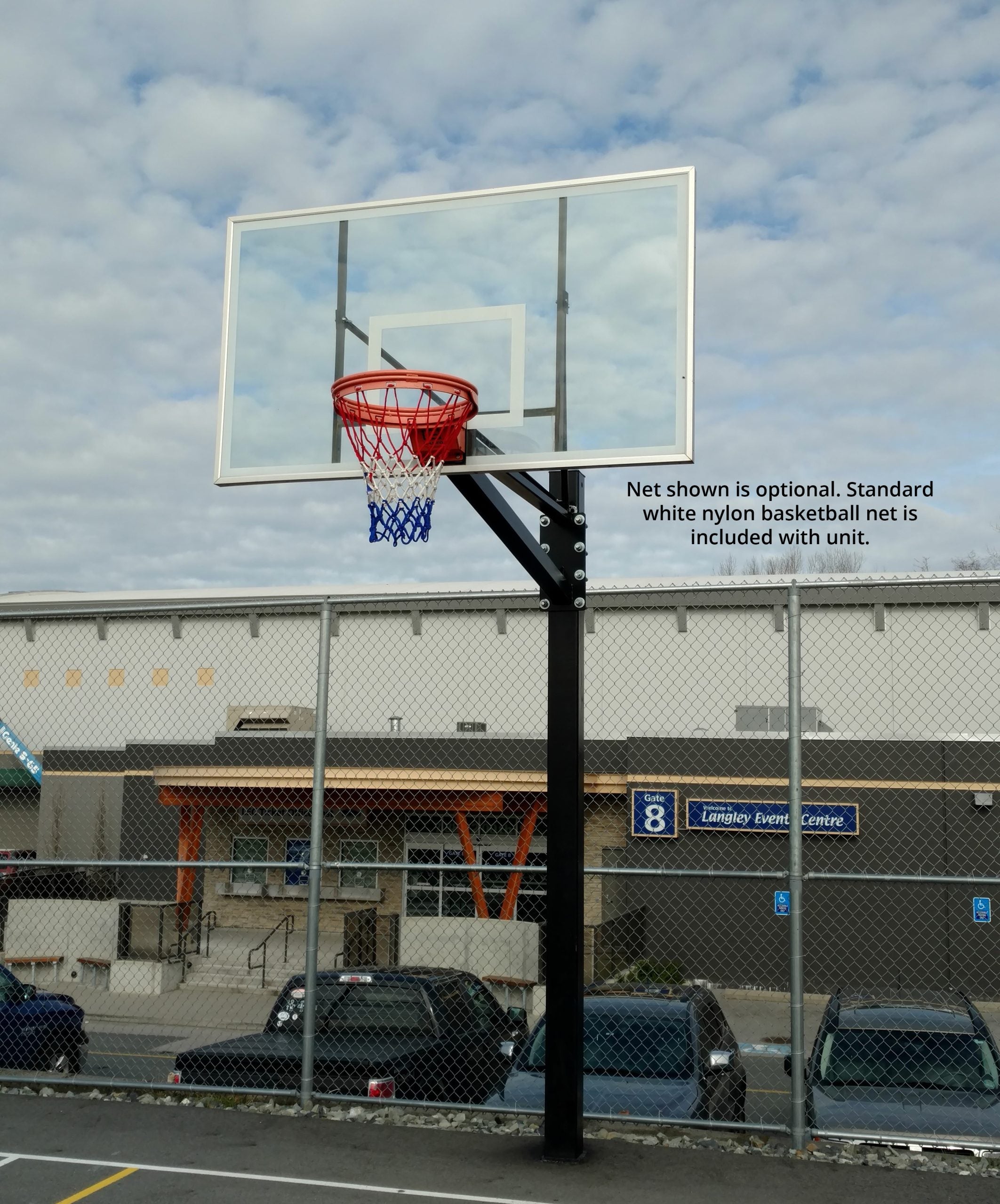 Gared Endurance® Polycarbonate Playground Basketball System - 42″x72″ Polycarbonate Backboard, 4′ Safe Play Area