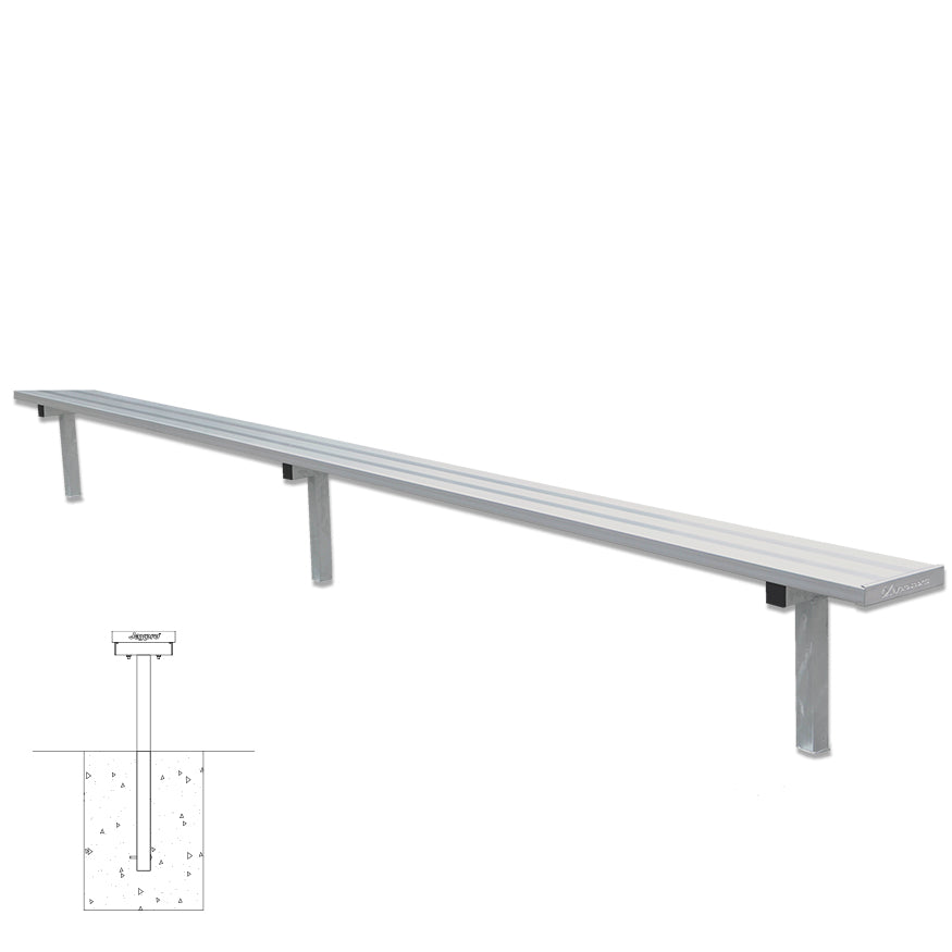 JayPro Sports Player Bench - 15 ft. - In-Ground