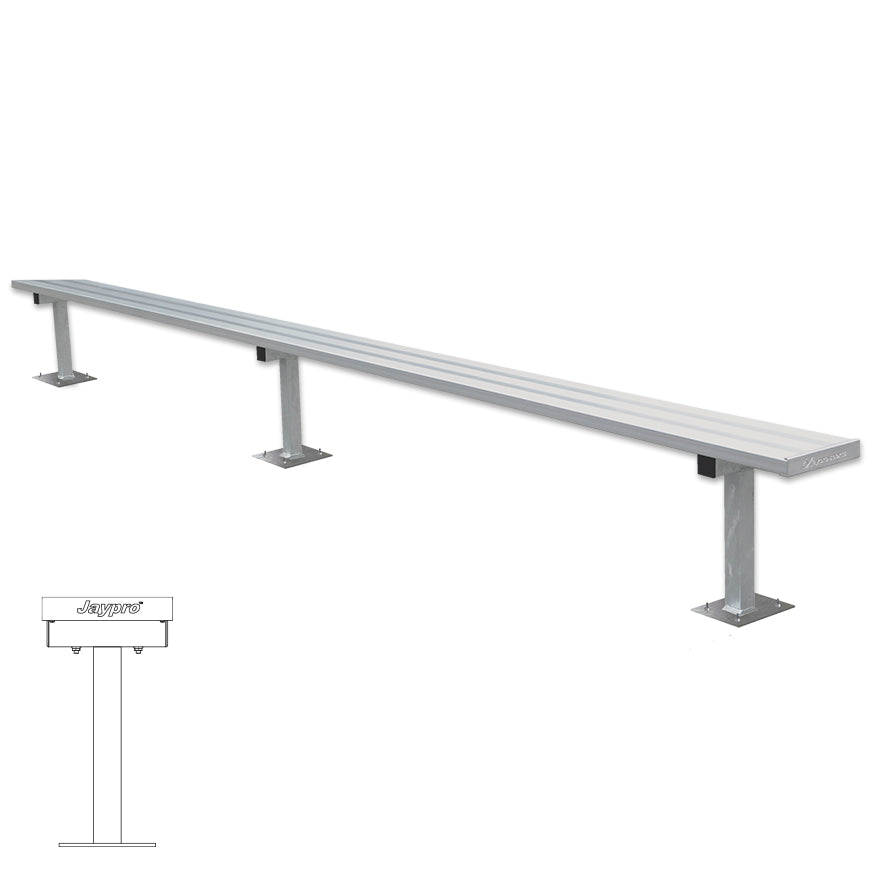 JayPro Sports Player Bench - 15 ft. - Surface Mount