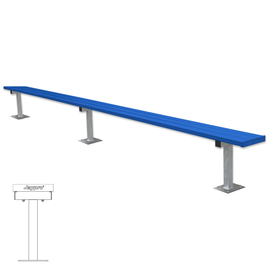 JayPro Sports Player Bench - 15 ft. - Surface Mount  (Powder Coated)