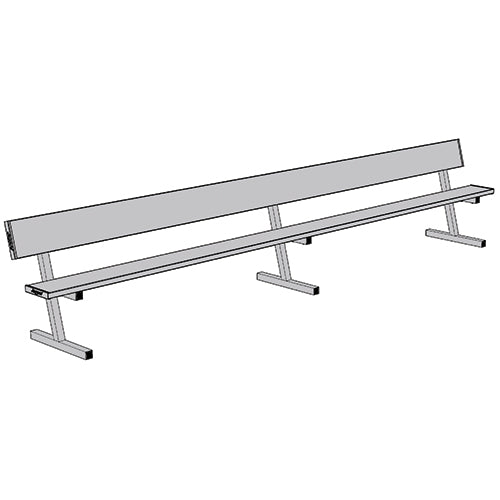 JayPro Sports Player Bench with Seat Back - 15 ft. - Portable