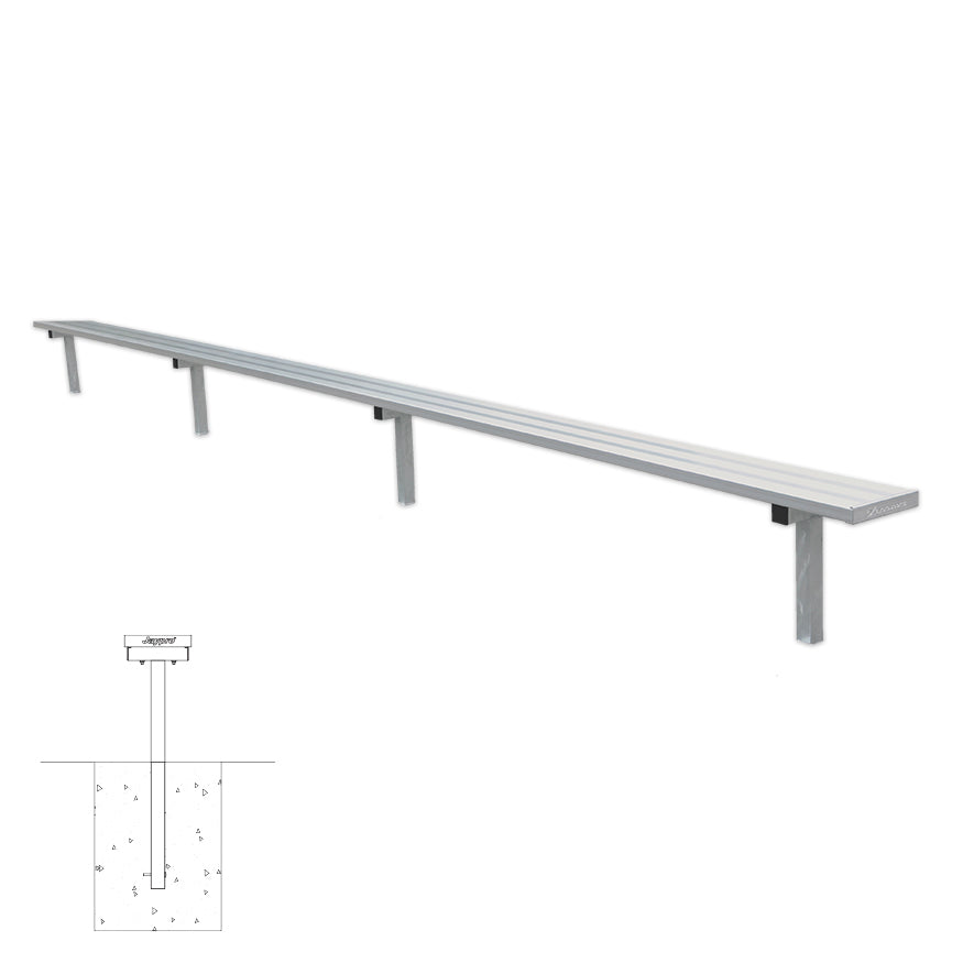 JayPro Sports Player Bench - 21 ft. - In-Ground