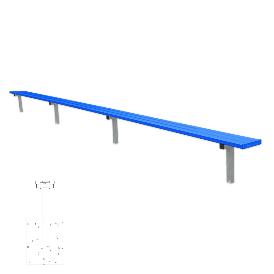JayPro Sports Player Bench - 21 ft. - In-Ground  (Powder Coated)