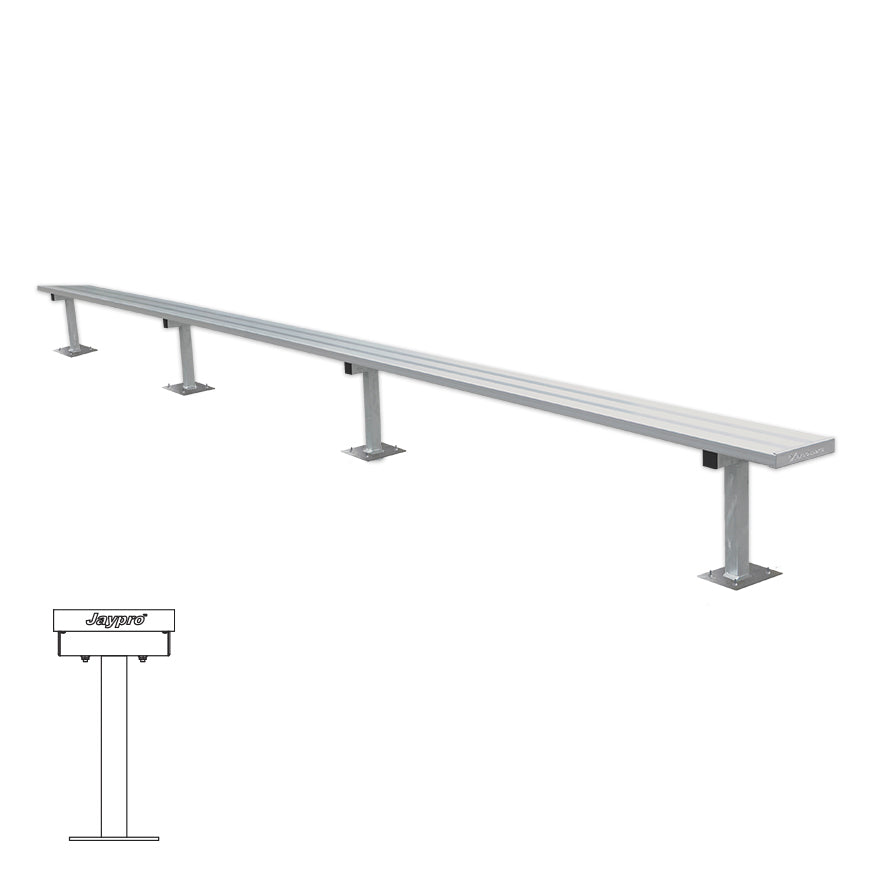 JayPro Sports Player Bench - 21 ft. - Surface Mount