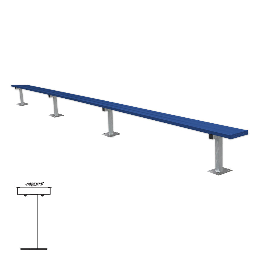 JayPro Sports Player Bench - 21 ft. - Surface Mount  (Powder Coated)
