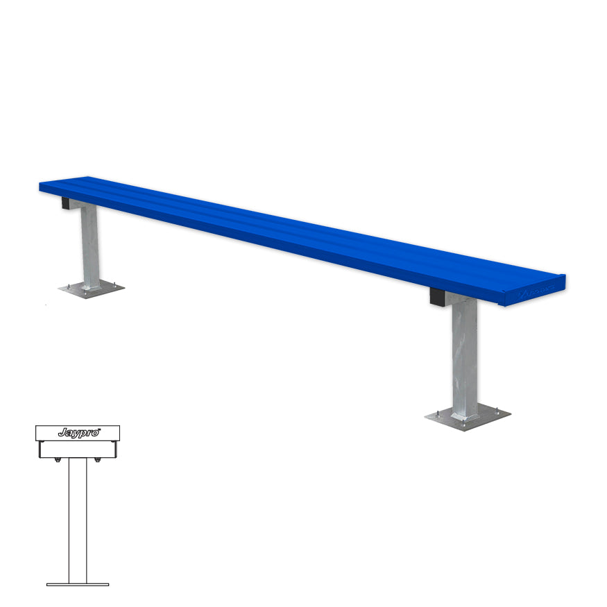 JayPro Sports Player Bench - 7-1/2 ft. - Surface Mount  (Powder Coated)