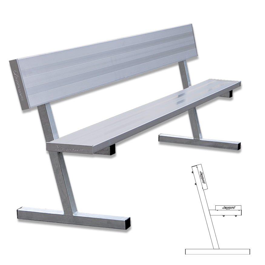 JayPro Sports Player Bench with Seat Back - 7-1/2 ft. - Portable