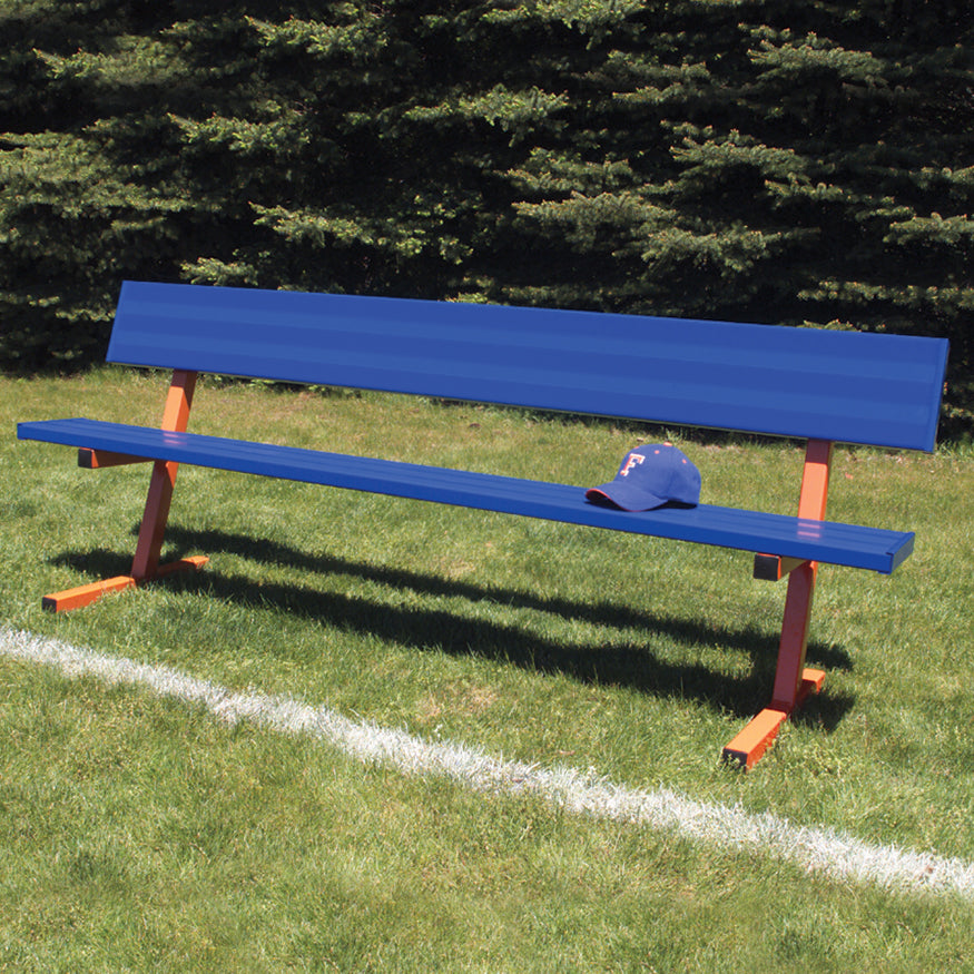 JayPro Sports Player Bench with Seat Back - 7-1/2 ft. - Portable  (Powder Coated)