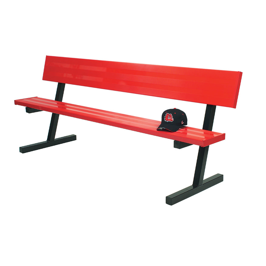 JayPro Sports Player Bench with Seat Back - 7-1/2 ft. - Portable  (Powder Coated)