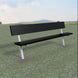JayPro Sports Player Bench with Seat Back - 7-1/2 ft. - In-Ground  (Powder Coated)