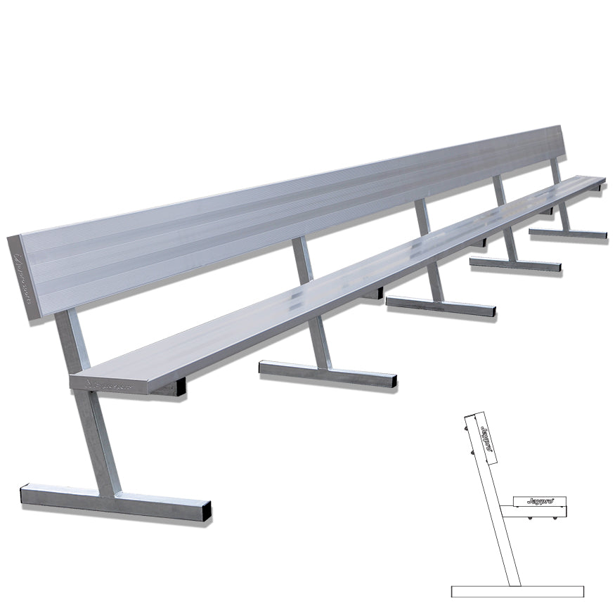 JayPro Sports Player Bench with Seat Back - 27 ft. - Portable