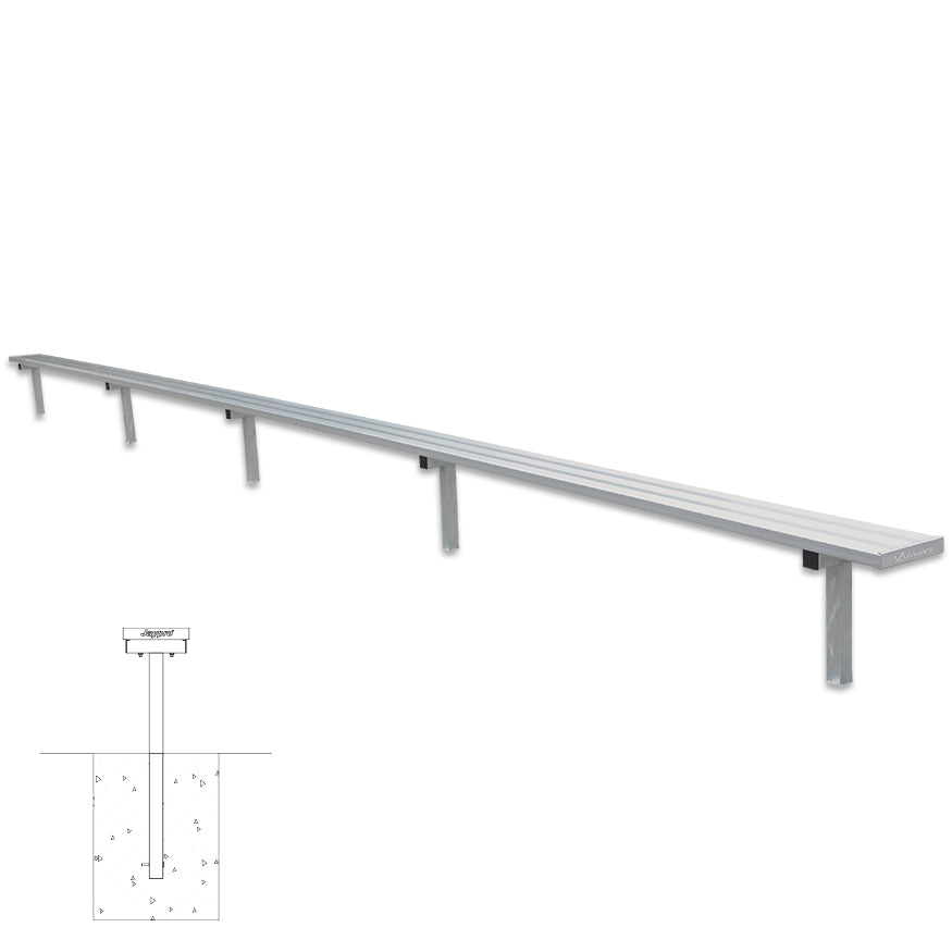 JayPro Sports Player Bench - 27 ft. - In-Ground