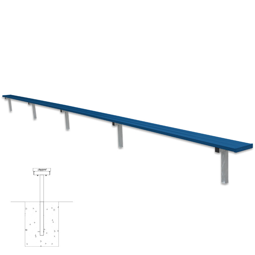 JayPro Sports Player Bench - 27 ft. - In-Ground  (Powder Coated)